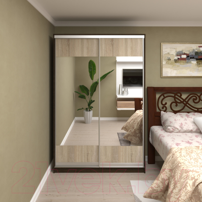 Шкаф Кортекс-мебель Сенатор ШК10 Геометрия ДСП с зеркалом