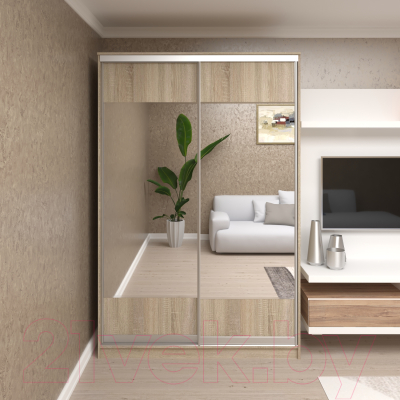 Шкаф Кортекс-мебель Сенатор ШК10 Геометрия ДСП с зеркалом