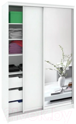 Шкаф Кортекс-мебель Сенатор ШК10 Классика ДСП с зеркалом - фото