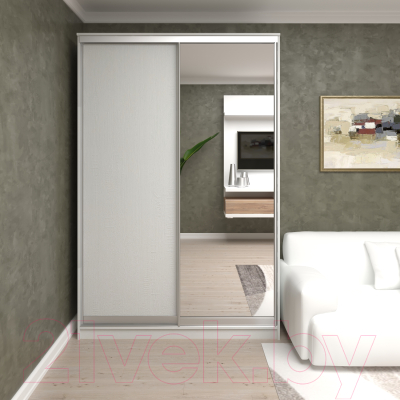 Шкаф Кортекс-мебель Сенатор ШК10 Классика ДСП с зеркалом