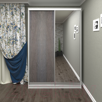 Шкаф Кортекс-мебель Сенатор ШК10 Классика ДСП с зеркалом