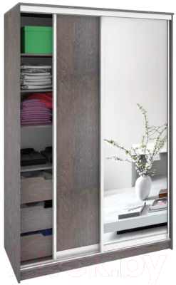 Шкаф Кортекс-мебель Сенатор ШК10 Классика ДСП с зеркалом - фото