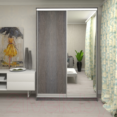 Шкаф Кортекс-мебель Сенатор ШК10 Классика ДСП с зеркалом