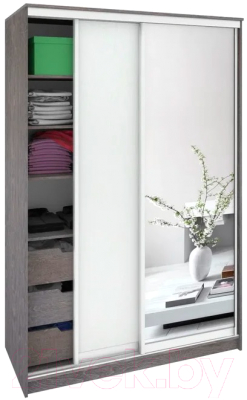 Шкаф Кортекс-мебель Сенатор ШК10 Классика ДСП с зеркалом - фото