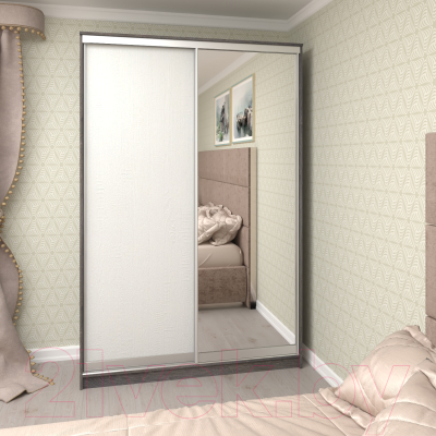 Шкаф Кортекс-мебель Сенатор ШК10 Классика ДСП с зеркалом