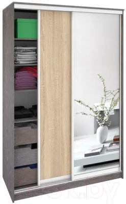 Шкаф Кортекс-мебель Сенатор ШК10 Классика ДСП с зеркалом - фото