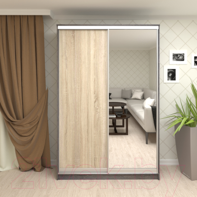 Шкаф Кортекс-мебель Сенатор ШК10 Классика ДСП с зеркалом