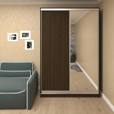 Шкаф Кортекс-мебель Сенатор ШК10 Классика ДСП с зеркалом