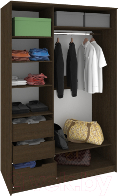 Шкаф Кортекс-мебель Сенатор ШК10 Классика ДСП с зеркалом