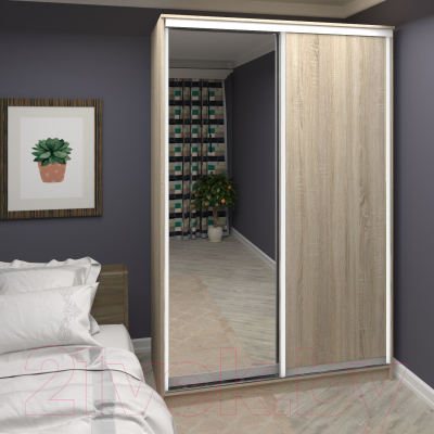 Шкаф Кортекс-мебель Сенатор ШК10 Классика ДСП с зеркалом