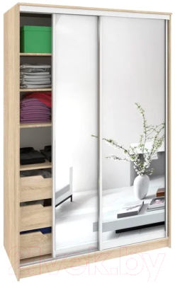 Шкаф Кортекс-мебель Сенатор ШК10 Классика зеркало - фото