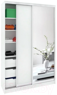 Шкаф Кортекс-мебель Сенатор ШК10-45 Классика ДСП с зеркалом - фото