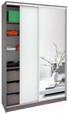 Шкаф Кортекс-мебель Сенатор ШК10-45 Классика ДСП с зеркалом - фото