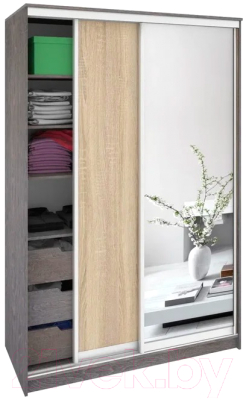 Шкаф Кортекс-мебель Сенатор ШК10-45 Классика ДСП с зеркалом - фото