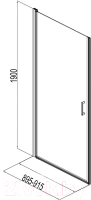 Душевая дверь Aquanet Cinetic 90 / AE12-N-90H190U-CT (прозрачное стекло)