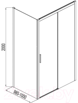 Душевая стенка Aquanet Pleasure 100 / AE60-F-100H200U-BT (прозрачное стекло)