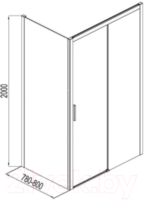 Душевая стенка Aquanet Pleasure 80 / AE60-F-80H200U-BT (прозрачное стекло)