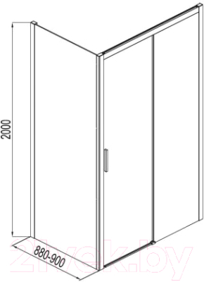 Душевая стенка Aquanet Pleasure 90 / AE60-F-90H200U-BT (прозрачное стекло)