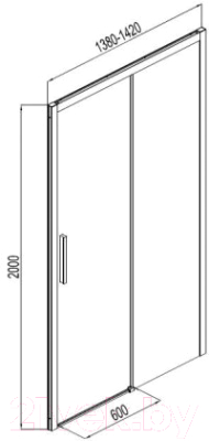Душевая дверь Aquanet Pleasure 140 / AE60-N-140H200U-BT (черный матовый/прозрачное стекло)