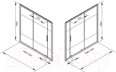 Стеклянная шторка для ванны Aquanet Practic 150 / 243611