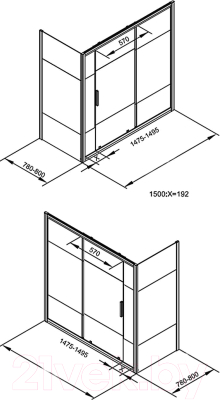 Душевая стенка Aquanet Practic 80 / AE10-F-80H150U-CP