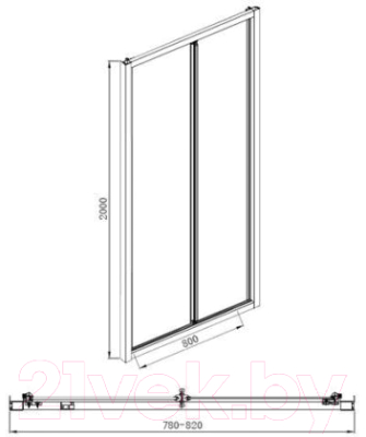 Душевая дверь Aquanet Alfa 80 / NAA6422 (прозрачное стекло)
