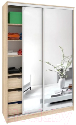 Шкаф Кортекс-мебель Сенатор ШК10-45 Классика зеркало - фото