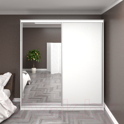 Шкаф Кортекс-мебель Сенатор ШК12 Классика ДСП с зеркалом