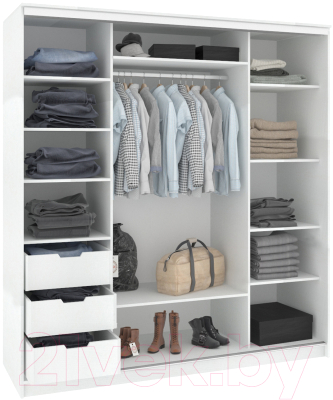 Шкаф Кортекс-мебель Сенатор ШК12 Классика ДСП с зеркалом