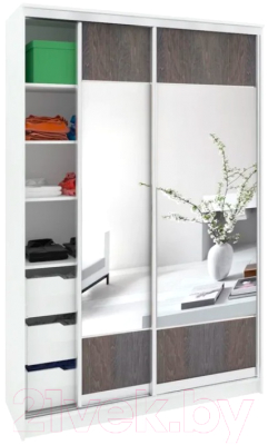 Шкаф Кортекс-мебель Сенатор ШК10-45 Геометрия с зеркалом - фото