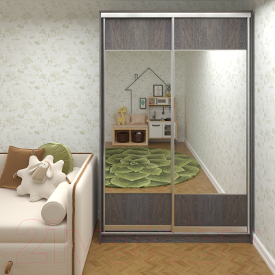 Шкаф Кортекс-мебель Сенатор ШК10-45 Геометрия с зеркалом