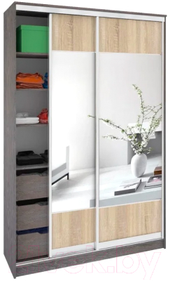 Шкаф Кортекс-мебель Сенатор ШК10-45 Геометрия с зеркалом - фото