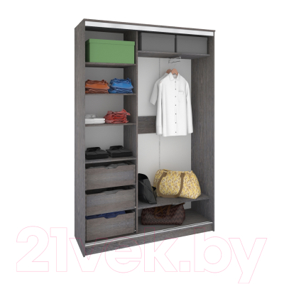 Шкаф Кортекс-мебель Сенатор ШК10-45 Геометрия с зеркалом