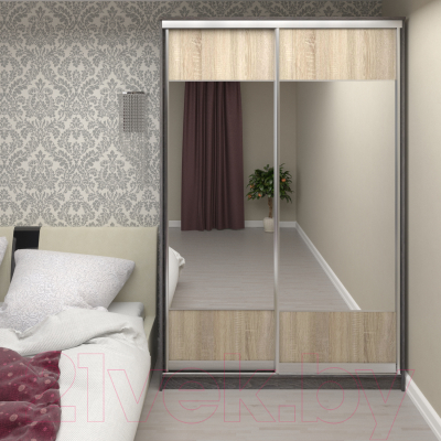 Шкаф Кортекс-мебель Сенатор ШК10-45 Геометрия с зеркалом