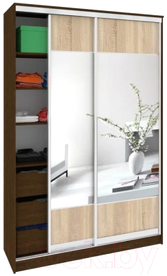 Шкаф Кортекс-мебель Сенатор ШК10-45 Геометрия с зеркалом - фото