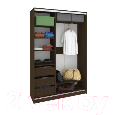 Шкаф Кортекс-мебель Сенатор ШК10-45 Геометрия с зеркалом