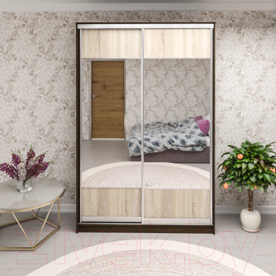 Шкаф Кортекс-мебель Сенатор ШК10-45 Геометрия с зеркалом