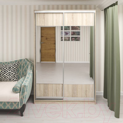 Шкаф Кортекс-мебель Сенатор ШК10-45 Геометрия с зеркалом