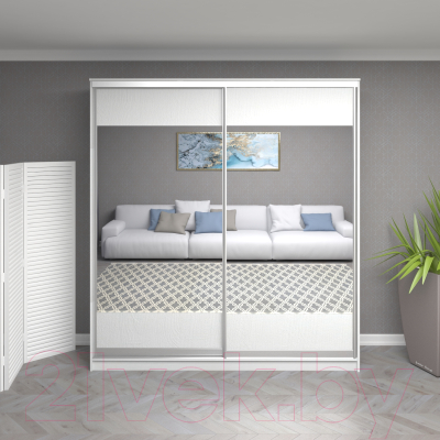 Шкаф Кортекс-мебель Сенатор ШК12 Геометрия ДСП с зеркалом