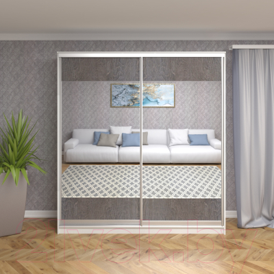 Шкаф Кортекс-мебель Сенатор ШК12 Геометрия ДСП с зеркалом