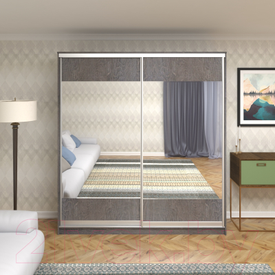 Шкаф Кортекс-мебель Сенатор ШК12 Геометрия ДСП с зеркалом