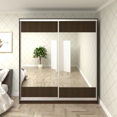 Шкаф Кортекс-мебель Сенатор ШК12 Геометрия ДСП с зеркалом