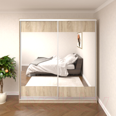 Шкаф Кортекс-мебель Сенатор ШК12 Геометрия ДСП с зеркалом