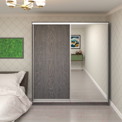 Шкаф Кортекс-мебель Сенатор ШК12 Классика ДСП с зеркалом