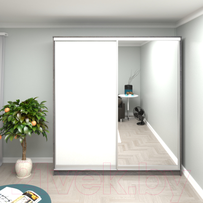 Шкаф Кортекс-мебель Сенатор ШК12 Классика ДСП с зеркалом