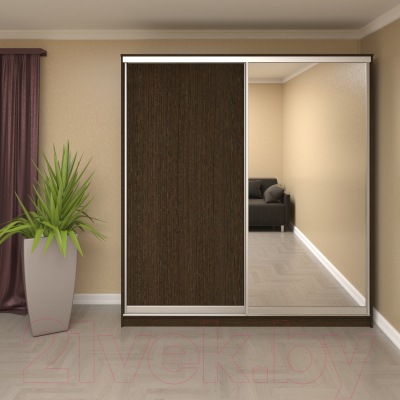 Шкаф Кортекс-мебель Сенатор ШК12 Классика ДСП с зеркалом