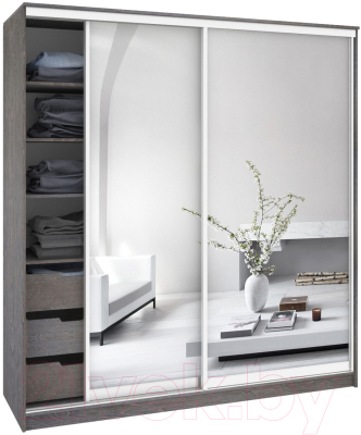 Шкаф Кортекс-мебель Сенатор ШК12 Классика зеркало - фото