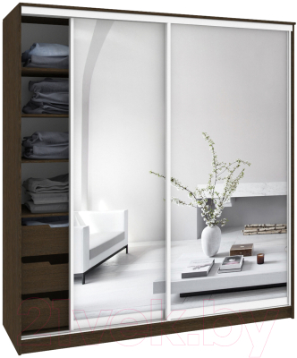 Шкаф Кортекс-мебель Сенатор ШК12 Классика зеркало - фото