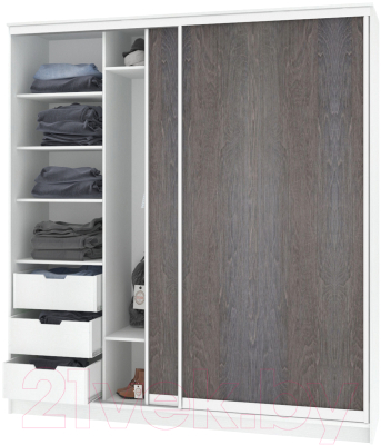 Шкаф Кортекс-мебель Сенатор ШК12-45 Классика ДСП - фото