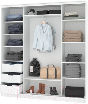 Шкаф Кортекс-мебель Сенатор ШК12-45 Классика зеркало